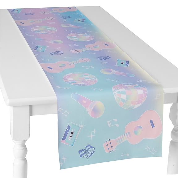 72" x 17" Pastel My Birthday Era Reusable Plastic Table Runner