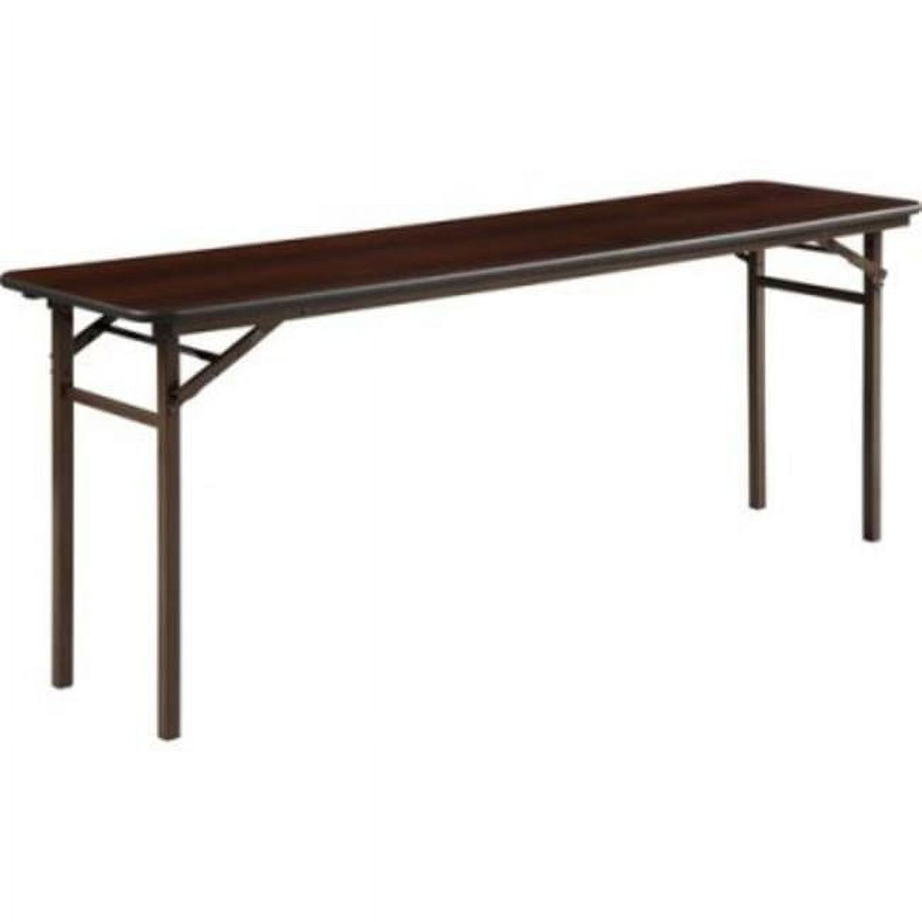 Mahogany and Steel Rectangular Folding Banquet Table