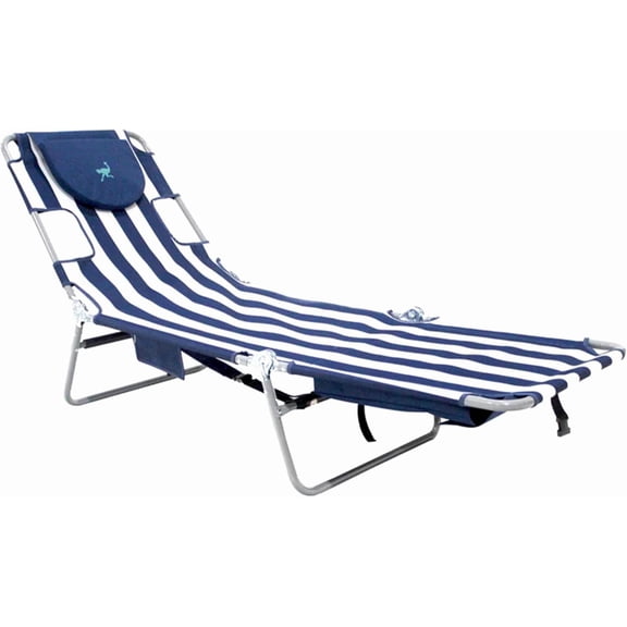 Striped Standard Chaise Portable outdoor lounge chair 72 x 22 inches foldable sunbathing chair beach pool camping leisure bed