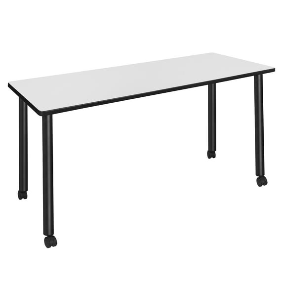 72" x 24" Kee Mobile Training Table- White/ Black