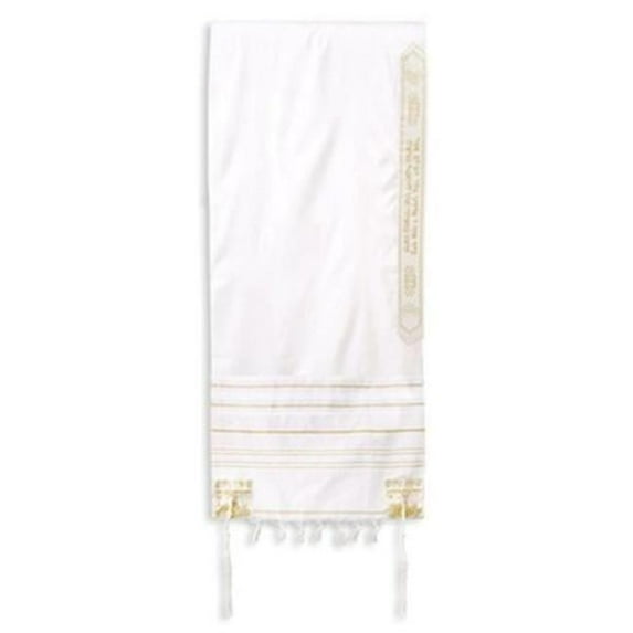 72 x 24 in. No.2260 Prayer Wool Shawl, White