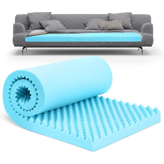 72" x 24" x 3" Couch Cushion Replacement Foam Pad, High Density 3.0 Density 44 Ild Egg Foam for Sofa Sagging Repair, Breathable Support Cut to Size for Couch, Upholstery, Mattress & DIY