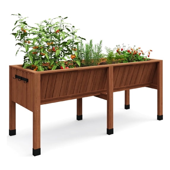 72 x 26 x 30in Raised Garden Bed with Legs - Wooden Elevated Garden Bed for Growing Vegetables and Herbs - Large, Sturdy Standing Planter Box with Enhanced Depth