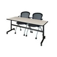 thumbnail image 1 of Regency Kobe 72 x 30 in. Flip-Top Training Nesting Table- Maple, 2 Cadence Nesting Chairs, 1 of 7