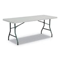 thumbnail image 1 of 72 x 30 in. Rectangular Plastic Folding Table, Gray, 1 of 1
