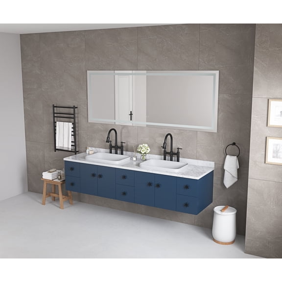 72" x 32" LED Bathroom Mirror with Front and Backlight, Wall Mounted Vanity Mirror, Anti-Fog, Memory, 3 Colors, Stepless Dimmable