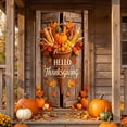 thumbnail image 1 of 72 x 35 Inch Happy Thanksgiving Banner Door Cover, Fall Harvest Themed Porch Sign, Large Front Door Wall Backdrop for Indoor Outdoor Party Decorations and Photo Booth Props, #05, 1 of 6
