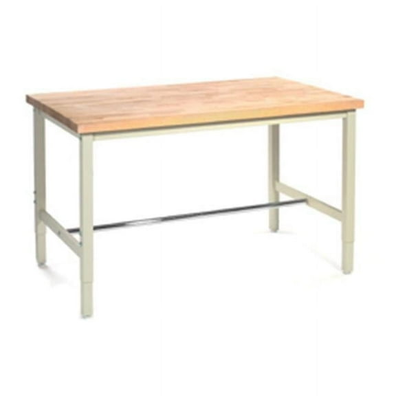 72 x 36 in. Production Workbench - Maple Butcher Block Square Edge - Tan