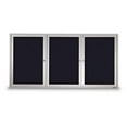 thumbnail image 1 of 72 x 36 in. Triple Door Traditional Indoor Enclosed Corkboard with Black Rubber Backing Board & Satin Anodized Aluminum Frame, 1 of 1