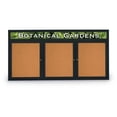 thumbnail image 1 of 72 x 36 in. Triple Door Traditional Indoor Enclosed Corkboard with Header, Cork Board & Backing Board & Black Anodized Aluminum Frame, 1 of 1