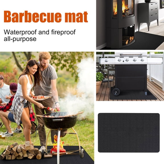 72 x 39 Inch Large Outdoor Grill Mat, Fireproof Flame Retardant Fireplace Mat, Oil Resistant BBQ Floor Protector, Patio Grill Mat for BBQ