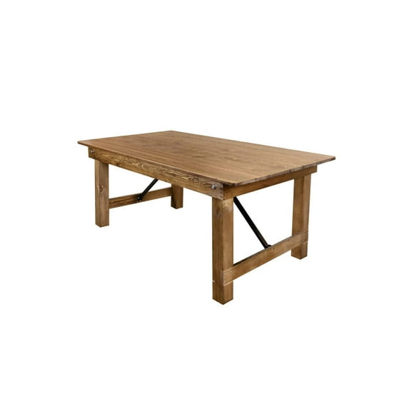 72″ x 40″ (6 Foot ) Chestnut Rectangle Straight Leg Wood Farm Table