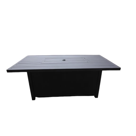 72 x 40 in. Regal Rectangle Aluminum Chat Table with Fire Pit