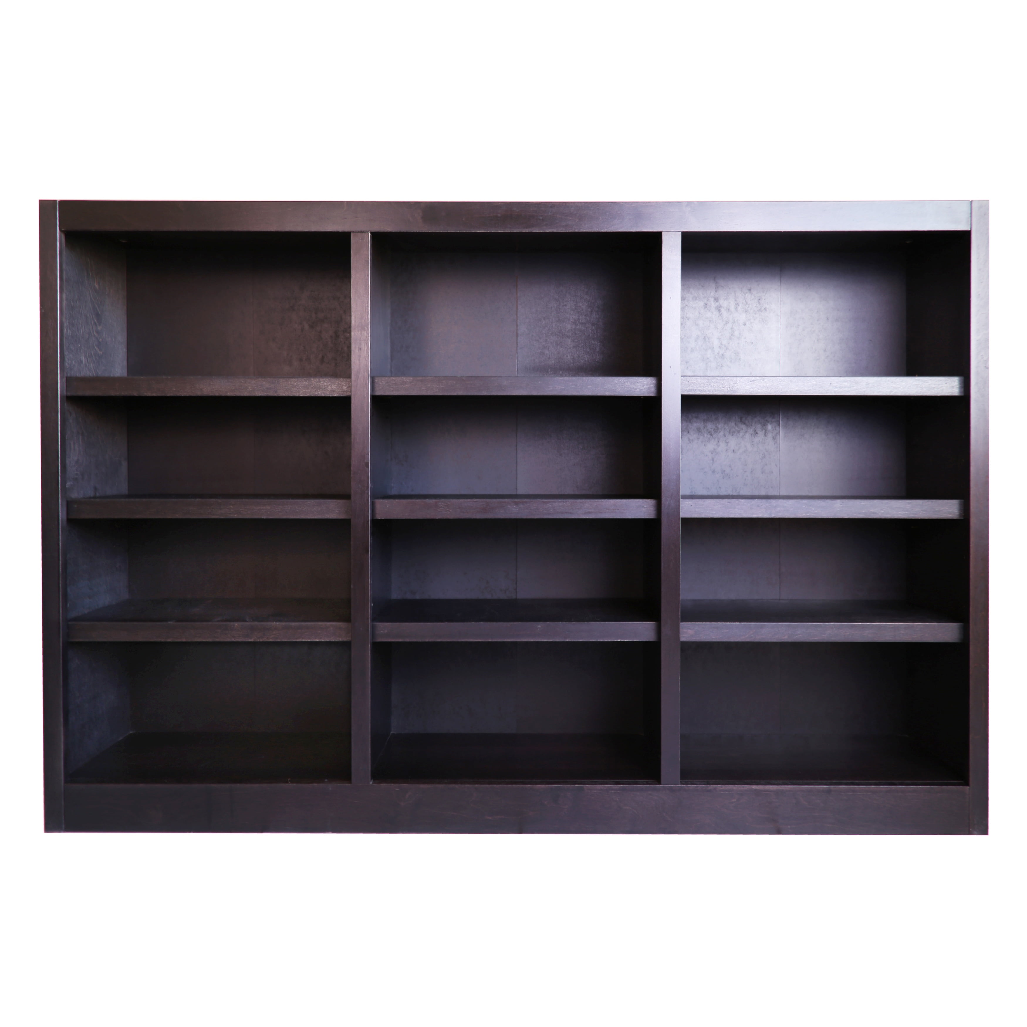 72 x 48 Inch Wall Storage Bookcase Espresso Finish