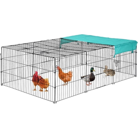 72" x 48" Pet Playpen w/Door & Cover Rabbit Enclosure Dog Cat