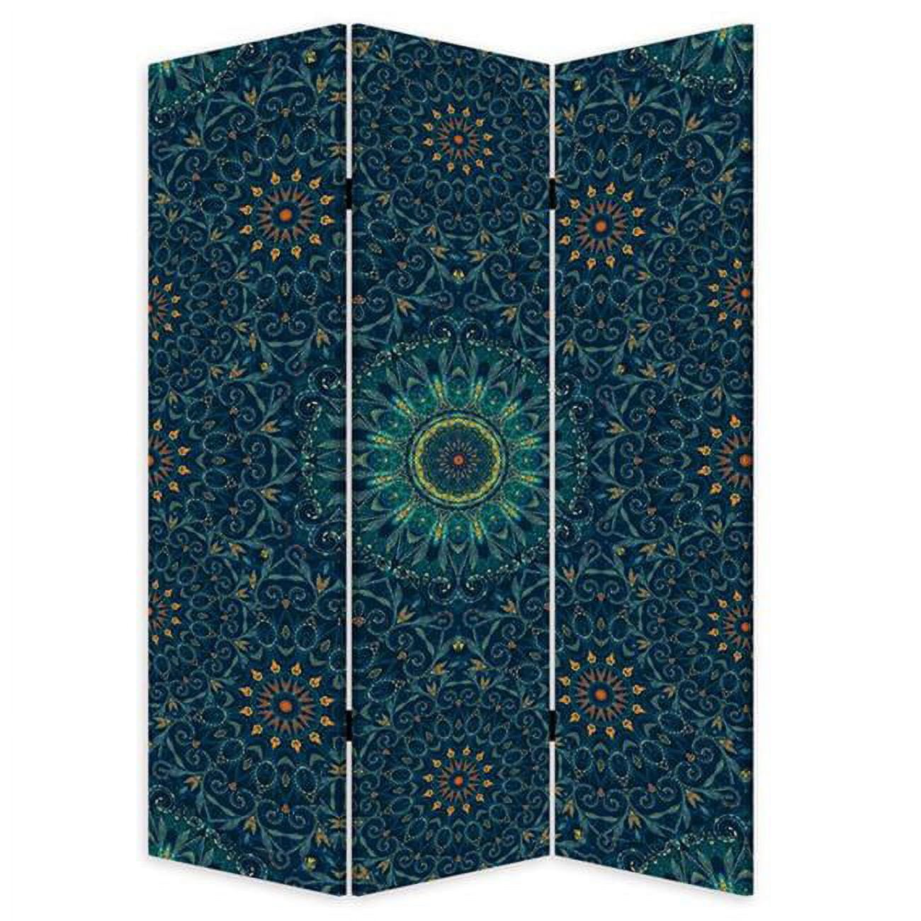 72 x 48 Inch Boho Chic Canvas Folding Room Divider