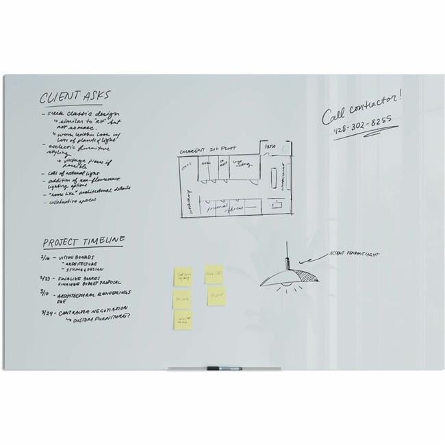 U Brands Floating Glass Dry Erase Board - 47