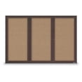 thumbnail image 1 of 72 x 48 in. Triple Door Traditional Indoor Enclosed Corkboard with Buff Fabric Backing Board & Bronze Anodized Aluminum Frame, 1 of 1