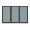thumbnail image 1 of 72 x 48 in. Triple Door Traditional Indoor Enclosed Corkboard with Cloud Fabric Backing Board & Bronze Anodized Aluminum Frame, 1 of 1