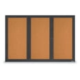 thumbnail image 1 of 72 x 48 in. Triple Door Traditional Indoor Enclosed Corkboard with Natural Self-healing Cork Backing Board & Black Anodized Aluminum Frame, 1 of 1