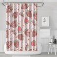 thumbnail image 1 of 72" x 72" Cute Strawberry Shower Curtain Kawaii Red Berries & Flowers Waterproof Bathroom Drapes with Metal Grommets & Hooks, 1 of 5