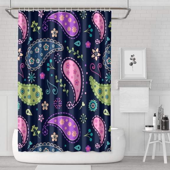 72" x 72" Exotic Mandala Shower Curtain Artistic Ethnic Decor Waterproof Quick-Dry Polyester with Rust-Resistant Grommets