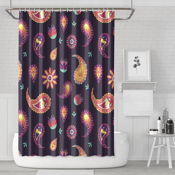 72" x 72" Exotic Mandala Shower Curtain Artistic Ethnic Decor Waterproof Quick-Dry Polyester with Rust-Resistant Grommets