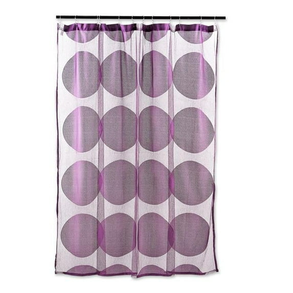 72 x 72 in. Polyester Lace Circles Patterneded Shower Curtain, Eggplant