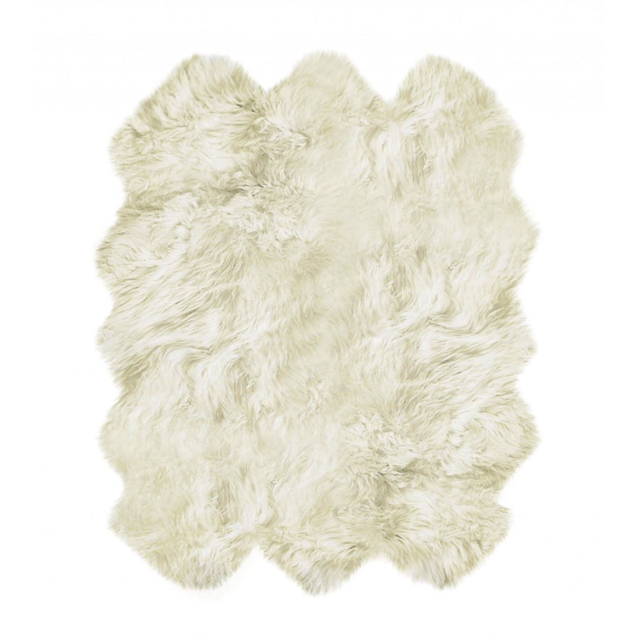 Luxurious Handmade Sexto Sheepskin 72" Square Area Rug in Natural Blue