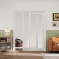 thumbnail image 1 of 72" x 80" 1 Lite Tempered Frosted Glass and MDF White Pantry Sliding Closet Door with Hardware, 1 of 6