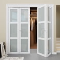 thumbnail image 1 of 72" x 80" Bi-Fold Doors 3-Panel Tempered Frosted Glass Folding Door, Solid MDF Closet Door Prefinished Surface Pre-Drilled Holes Easy Assembly, 1 of 10