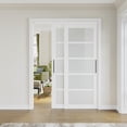 thumbnail image 1 of 72" x 80" [Easy-Slide Bow-Shaped Handle] 5-Panel Frosted Glass Sliding Door Kit - No Painting Required, Pre-assembled closet Use (Hardware Included), 1 of 8