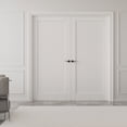 thumbnail image 1 of 72" x 80" Paneled French Door Interior Solid Double Bathroom Pantry Door With Hardware Kit / Handles, 1 of 9