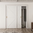thumbnail image 1 of 72" x 80" Space-Saving K-Type Sliding Closet Door - Wood Grain Door Panel, Includes Complete Hardware Set, 1 of 6