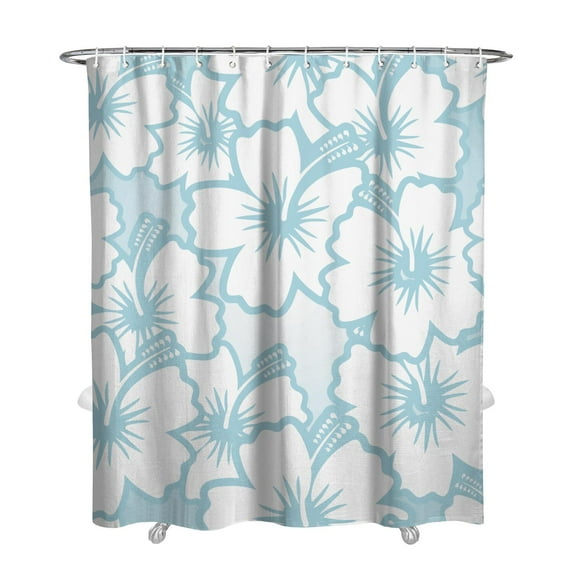 72" x 84" Abstract Floral Watercolor Shower Curtain Aesthetic Design Waterproof Fade-Resistant Bathroom Drape