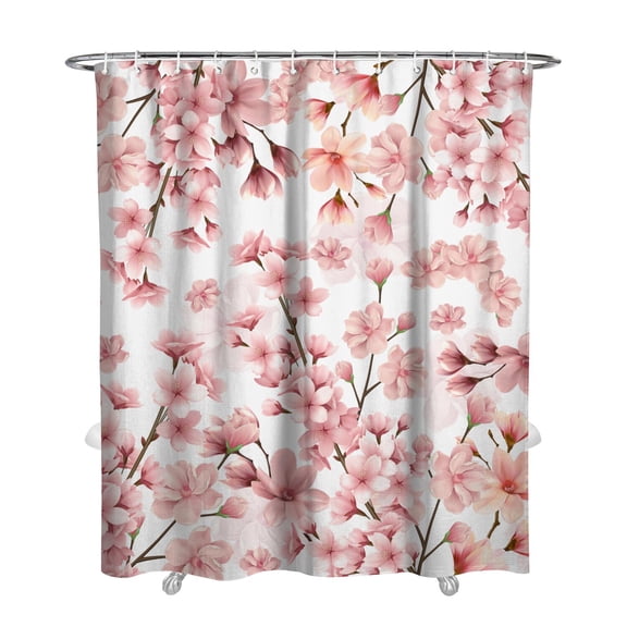 72" x 84" Bright Colorful Floral Shower Curtain Waterproof Quick-Dry Machine Washable Bathroom Drape