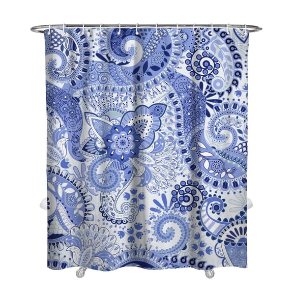 72" x 84" Decorative Paisley Print Shower Curtain Chic Pattern Elegant Classic Aesthetic Waterproof Bathroom Decor