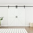 thumbnail image 1 of 72'' x 84'' Modern K Shape Primed Sliding Barn Door with Installation Hardware Kit (Double Door & Soft Close Optional), 1 of 9
