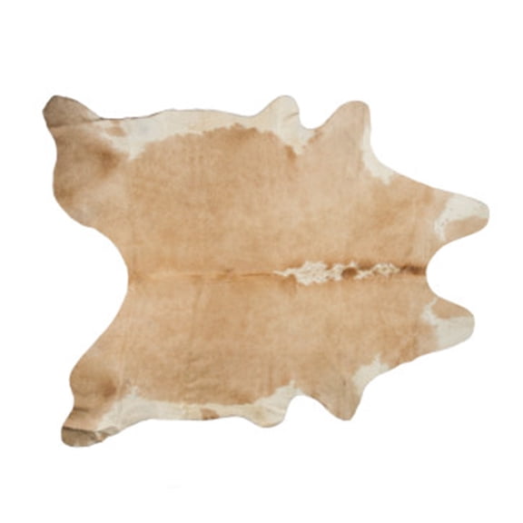 72" x 84" Tan and White, Cowhide - Rug
