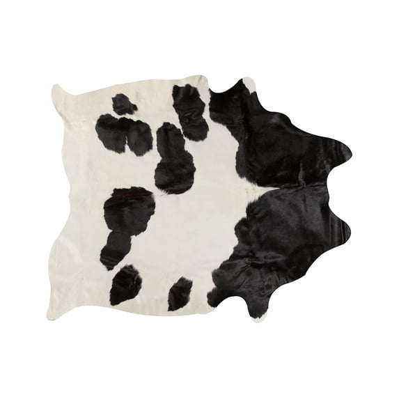 72" x 84" White and Black Cowhide Rug
