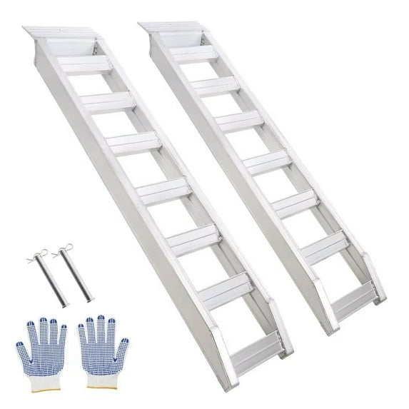 72"x15" Folding Ramps, Aluminum Alloy Loading Ramps with Treads,Loading Ramp for Motorcycles, UTVs, ATVs, Trucks,Golf Carts,Tractors,Weight Limit 8810LBS,Silver