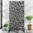 thumbnail image 1 of 72"x35"x16" Outdoor Privacy Screen with Stand Metal Balcony Decorative Screen,Black, 1 of 5