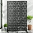 thumbnail image 1 of 72"x47"x16" Outdoor Privacy Screen with Stand Metal Balcony Decorative Screen,Black, 1 of 5