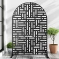thumbnail image 1 of 72"x47"x16" Outdoor Privacy Screen with Stand Metal Balcony Decorative Screen,Black, 1 of 5