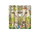 thumbnail image 1 of 72"x72" Easter Bunny Floral Shower Curtains, Cross Style Spring Watercolor Floral Rabbits Holiday Bath Bathroom Curtains, Colorful Flowers Home Fabric Waterproof Shower Curtain Set with 12 Hooks, 1 of 7
