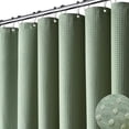 thumbnail image 1 of 72"x72" Shower Curtain, Waffle Textured Thick Fabric Shower Curtains for Bathroom, Polyester Cloth Bath Curtain with 12 Plastic Hooks，Green, 1 of 7