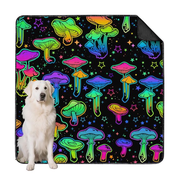 72"x72" Washable Pet Training Pads for Dogs, Reusable Non-Slip Potty Pads for Crates and Hardwood Floors with Botanical Prints (Plant patterns)