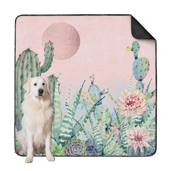 72"x72" Washable and Reusable Dog Pee Pads - Potty Training Pads with Non-Slip Backing, Decorative Plant Print (Plant patterns)