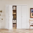 thumbnail image 1 of 72"x80"(2 sets of 36'') Louvered Wood Solid Core Manufactured Wood Bi-Fold Door with Installation Hardware Kit, 1 of 5