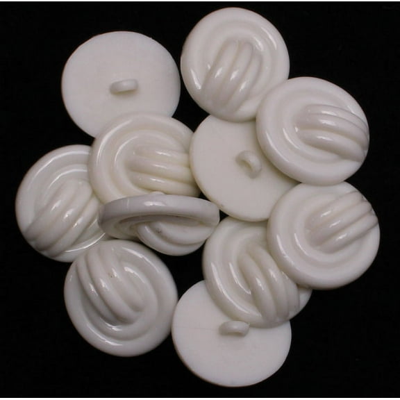 720 Count Buttons (5 Gross) - 1" Off-White Raised Design Lightweight Plastic Coat Jacket Dress Shank Buttons in Bulk (M211.42-720buttons)